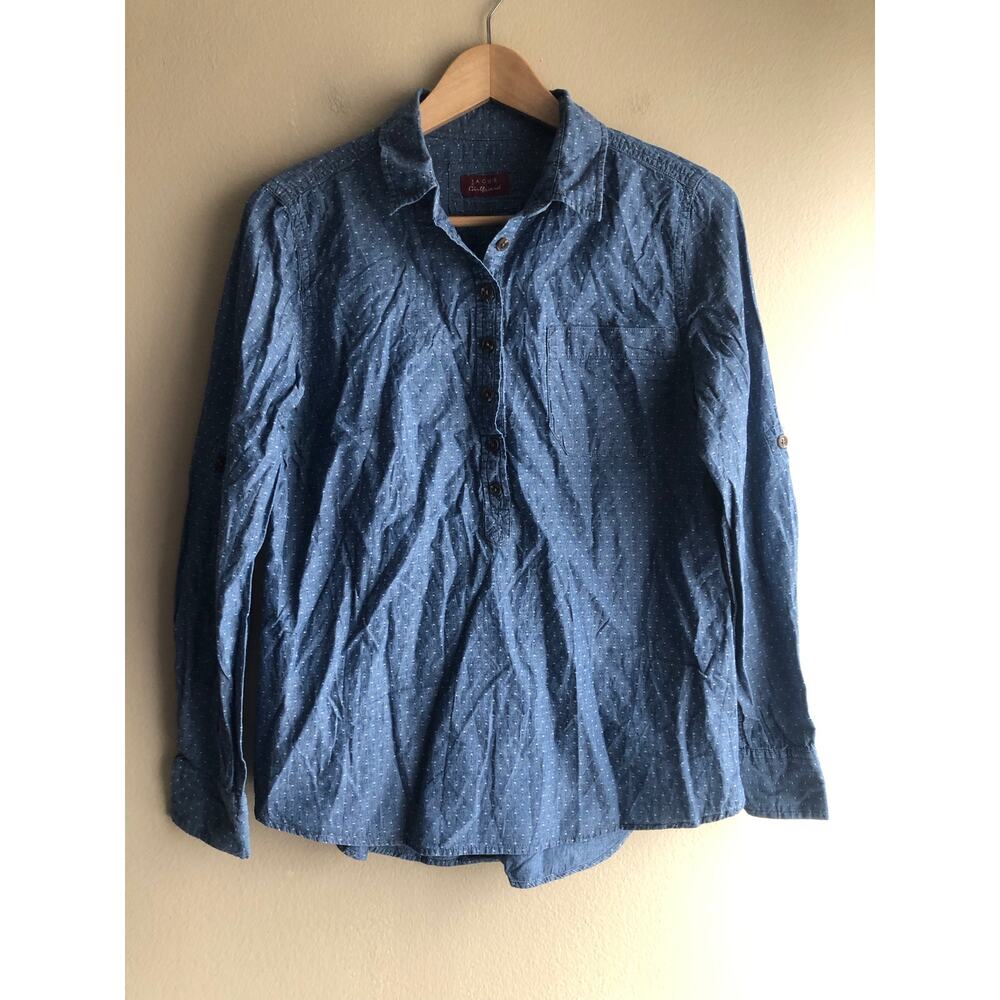 Jachs Girlfriend Women Blue Button Shirt Size Small